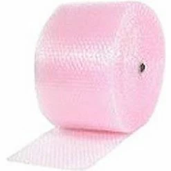 Global Industrial™ Non Perforated Anti Static Bubble Roll, 12"W x 500'L x 3/16"Thick, Pink,4/Pk
