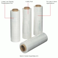 Global Industrial Stretch Wrap, Cast, 70 Gauge, 18"Wx1500'L, Clear - Pkg Qty 4 -Protective Packaging Sales Store 412547IN 1wco
