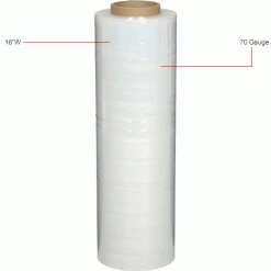 Global Industrial Stretch Wrap, Cast, 70 Gauge, 18"Wx1500'L, Clear - Pkg Qty 4 -Protective Packaging Sales Store 412547IN 2wco