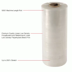 Global Industrial Machine Length Stretch Wrap, Cast, 80 Gauge, 20"Wx5000'L, Clear -Protective Packaging Sales Store 412548IN 1wco