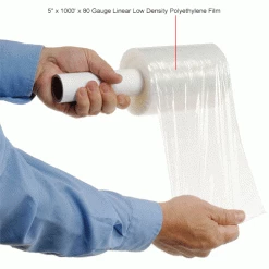 Global Industrial™ Stretch Wrap W/Extended Core Handle, Cast, 80 Gauge, 5"Wx1000'L, Clear - Pkg Qty 12 -Protective Packaging Sales Store 412549IN 1wco