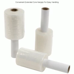 Global Industrial™ Stretch Wrap W/Extended Core Handle, Cast, 80 Gauge, 5"Wx1000'L, Clear - Pkg Qty 12 -Protective Packaging Sales Store 412549IN 2wco