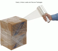 Global Industrial™ Stretch Wrap W/Extended Core Handle, Cast, 80 Gauge, 5"Wx1000'L, Clear - Pkg Qty 12 -Protective Packaging Sales Store 412549IN 4wco