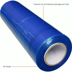 Global Industrial Stretch Wrap, Cast, 80 Gauge, 18"Wx1500'L, Blue Tint - Pkg Qty 4 12 Global Industrial Stretch Wrap, Cast, 80 Gauge, 18"Wx1500'L, Blue Tint - Pkg Qty 4 -Protective Packaging Sales Store 412551IN 2wco