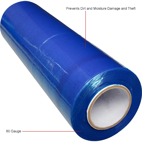 Global Industrial Stretch Wrap, Cast, 80 Gauge, 18"Wx1500'L, Blue Tint - Pkg Qty 4 7 Global Industrial Stretch Wrap, Cast, 80 Gauge, 18"Wx1500'L, Blue Tint - Pkg Qty 4 - Image 5