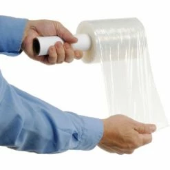 Global Industrial™ Stretch Wrap W/Extended Core Handle, Cast, 80 Gauge, 5"Wx1000'L, Clear - Pkg Qty 12