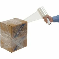 Global Industrial™ Stretch Wrap W/Extended Core Handle, Cast, 80 Gauge, 5"Wx1000'L, Clear - Pkg Qty 12 -Protective Packaging Sales Store 422767 03 1