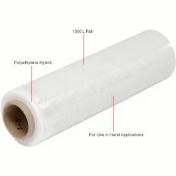 Global Industrial™ Hybrid Stretch Wrap, Cast, 65 Gauge, 18"Wx1500'L, Clear - Pkg Qty 4 -Protective Packaging Sales Store 422769 1wco