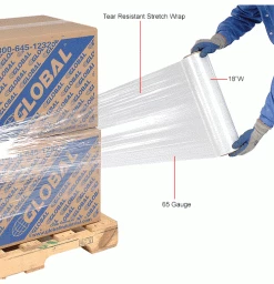 Global Industrial™ Hybrid Stretch Wrap, Cast, 65 Gauge, 18"Wx1500'L, Clear - Pkg Qty 4 -Protective Packaging Sales Store 422769 2wco