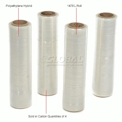 Global Industrial™ Hybrid Stretch Wrap, Cast, 47 Gauge, 18"Wx1476'L, Clear - Pkg Qty 4 -Protective Packaging Sales Store 422772 1wco