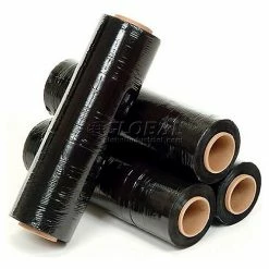 Western Plastics Western Plastic Stretch Wrap, Blown, 80 Gauge, 18"Wx1500'L, Black - Pkg Qty 4