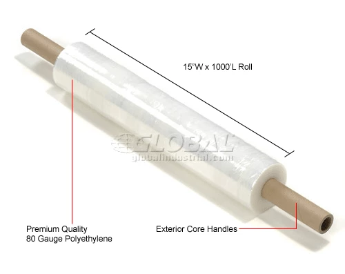 Western Plastics Stretch Wrap W/Extended Core Handle, Cast, 80 Gauge, 15"Wx1000'L, Clear - Pkg Qty 4 8 Western Plastics Stretch Wrap W/Extended Core Handle, Cast, 80 Gauge, 15"Wx1000'L, Clear - Pkg Qty 4 - Image 6