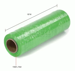 Western Plastics Western Plastic Stretch Wrap, Blown, 80 Gauge, 18"Wx1500'L, Light Green - Pkg Qty 4 -Protective Packaging Sales Store 795473GN 1wco