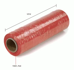 Western Plastics Western Plastic Stretch Wrap, Blown, 80 Gauge, 18"Wx1500'L, Red - Pkg Qty 4 -Protective Packaging Sales Store 795473RD 1wco