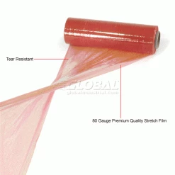 Western Plastics Western Plastic Stretch Wrap, Blown, 80 Gauge, 18"Wx1500'L, Red - Pkg Qty 4 -Protective Packaging Sales Store 795473RD 2wco