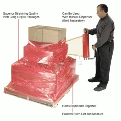 Western Plastics Western Plastic Stretch Wrap, Blown, 80 Gauge, 18"Wx1500'L, Red - Pkg Qty 4 -Protective Packaging Sales Store 795473RD 4wco
