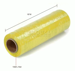 Western Plastics Western Plastic Stretch Wrap, Blown, 80 Gauge, 18"Wx1500'L, Yellow - Pkg Qty 4 -Protective Packaging Sales Store 795473YL 1wco