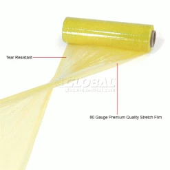 Western Plastics Western Plastic Stretch Wrap, Blown, 80 Gauge, 18"Wx1500'L, Yellow - Pkg Qty 4 -Protective Packaging Sales Store 795473YL 2wco