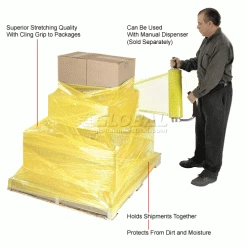 Western Plastics Western Plastic Stretch Wrap, Blown, 80 Gauge, 18"Wx1500'L, Yellow - Pkg Qty 4 -Protective Packaging Sales Store 795473YL 4wco