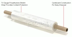 Stretch Wrap W/Extended Core Handle, Cast, 70 Gauge, 20"Wx1000'L, Clear - Pkg Qty 4 17 Stretch Wrap W/Extended Core Handle, Cast, 70 Gauge, 20"Wx1000'L, Clear - Pkg Qty 4 -Protective Packaging Sales Store B2056397IN 1wco
