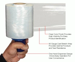 Goodwrappers™ Banding Stretch Wrap, Cast, 90 Gauge, 5"Wx1000'L, Clear - Pkg Qty 4 -Protective Packaging Sales Store B2056599IN 3wco