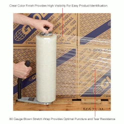 Stretch Wrap, Blown, 80 Gauge, 18"Wx1600'L, Clear - Pkg Qty 4 -Protective Packaging Sales Store B2056619IN 3wco