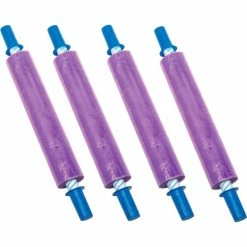 Goodwrappers Stretch Wrap W/Extended Cord Handle, Blown, 80 Gauge, 20"Wx1000'L, Purple Tint - Pkg Qty 4