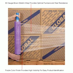 Goodwrappers Stretch Wrap W/Extended Cord Handle, Blown, 80 Gauge, 20"Wx1000'L, Purple Tint - Pkg Qty 4 -Protective Packaging Sales Store B2056824IN 4wco