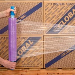 Goodwrappers Stretch Wrap W/Extended Cord Handle, Blown, 80 Gauge, 20"Wx1000'L, Purple Tint - Pkg Qty 4 -Protective Packaging Sales Store B2056824 03