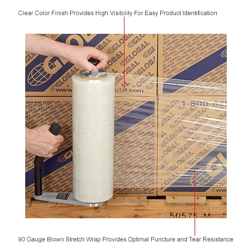 Stretch Wrap, Blown, 90 Gauge, 18"Wx1600'L, Clear - Pkg Qty 4 9 Stretch Wrap, Blown, 90 Gauge, 18"Wx1600'L, Clear - Pkg Qty 4 - Image 7