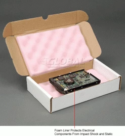 Anti Static Foam Shippers, 10"W x 6"L x 2"D, White - Pkg Qty 24 -Protective Packaging Sales Store B664502 2wco