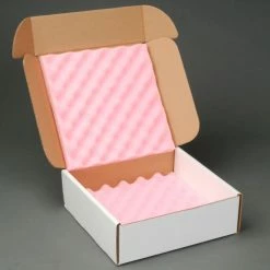 Anti Static Foam Shippers, 12"W x 12"L x 4"D, White - Pkg Qty 24