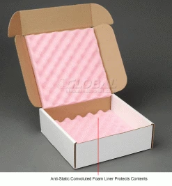 Anti Static Foam Shippers, 12"W x 12"L x 4"D, White - Pkg Qty 24 -Protective Packaging Sales Store B664506 1wco