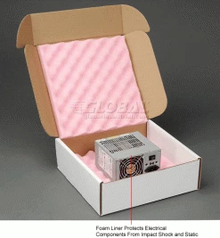 Anti Static Foam Shippers, 12"W x 12"L x 4"D, White - Pkg Qty 24 -Protective Packaging Sales Store B664506 2wco