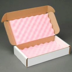 Anti Static Foam Shippers, 14"W x 8"L x 2-3/4"D, White - Pkg Qty 24