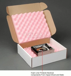 Anti Static Foam Shippers, 14"W x 12"L x 4"D, White - Pkg Qty 12 -Protective Packaging Sales Store B664508 2wco