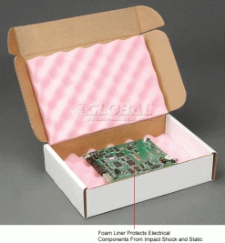 Anti Static Foam Shippers, 12"W x 8"L x 2-3/4"D, White - Pkg Qty 24 -Protective Packaging Sales Store B664511 2wco