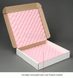Anti Static Foam Shippers, 16"W x 16"W x 2-3/4"D, White - Pkg Qty 12 -Protective Packaging Sales Store B664512 1wco