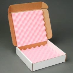 Anti Static Foam Shippers, 12"W x 12"L x 2-3/4"D, White - Pkg Qty 24