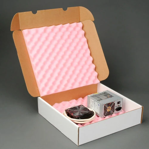 Anti Static Foam Shippers, 16"W x 16"L x 4"D, White - Pkg Qty 9 4 Anti Static Foam Shippers, 16"W x 16"L x 4"D, White - Pkg Qty 9 - Image 2