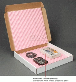 Anti Static Foam Shippers, 18"W x 18"L x 2-3/4"D, White - Pkg Qty 12 -Protective Packaging Sales Store B664516 2wco