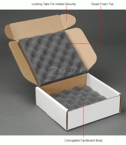 Standard Charcoal Shippers, 8"W x 8"L x 2-3/4"D, White - Pkg Qty 24 -Protective Packaging Sales Store B664521 1wco