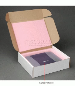 Anti Static Laptop Shippers W/ Front Lock Tabs, 14"W x 12"L x 4"D, White - Pkg Qty 12 16 Anti Static Laptop Shippers W/ Front Lock Tabs, 14"W x 12"L x 4"D, White - Pkg Qty 12 -Protective Packaging Sales Store B664525 2wco