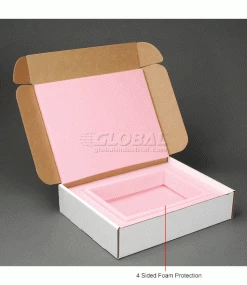 Anti Static Laptop Shippers W/ Front Lock Tabs, 18"W x 14"L x 4"D, White - Pkg Qty 4 -Protective Packaging Sales Store B664526 1wco