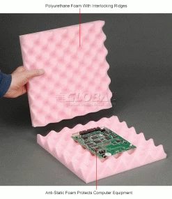 Anti Static Convoluted Foam Set, 12"W x 12"L x 2" Thick, Pink - Pkg Qty 24 -Protective Packaging Sales Store B664527 1wco