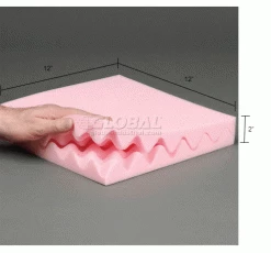 Anti Static Convoluted Foam Set, 12"W x 12"L x 2" Thick, Pink - Pkg Qty 24 -Protective Packaging Sales Store B664527 dim