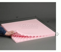 Anti Static Convoluted Foam Set, 24"W x 24"L x 2" Thick, Pink - Pkg Qty 6 -Protective Packaging Sales Store B664528 dim