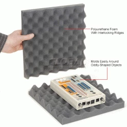 Convoluted Foam Set, 12"W x 12"L x 2" Thick, Charcoal - Pkg Qty 24 -Protective Packaging Sales Store B664529 1wco