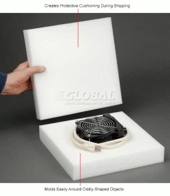 Reusable Soft Foam Pads, 12"W x 12"L x 2" Thick, White - Pkg Qty 24 -Protective Packaging Sales Store B664532 1wco