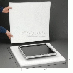 Reusable Soft Foam Pads, 24"W x 24"L x 1" Thick, White - Pkg Qty 12 12 Reusable Soft Foam Pads, 24"W x 24"L x 1" Thick, White - Pkg Qty 12 -Protective Packaging Sales Store B664533 dim